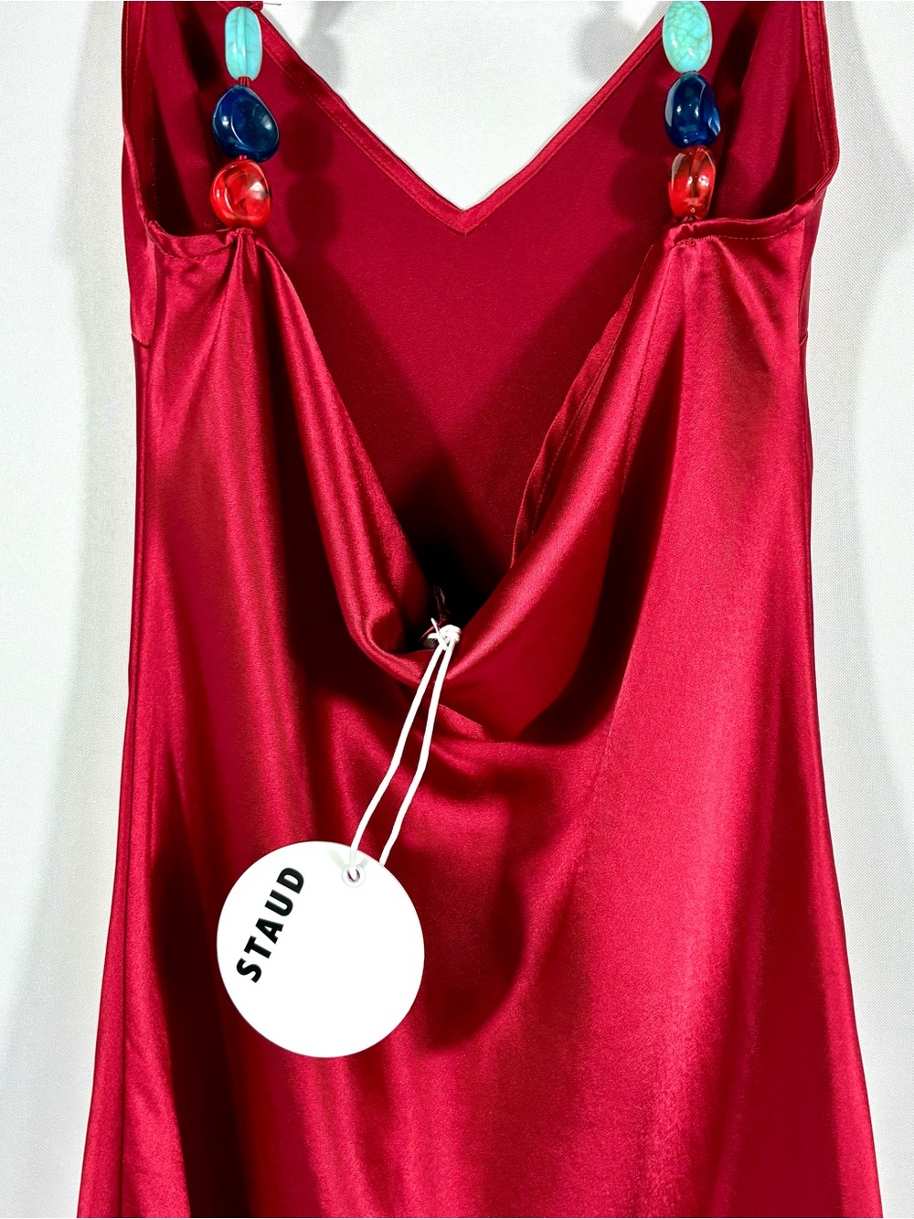 Staud Lydia Mini Slip Dress Ruby Red Small Medium NWT - Picture 14 of 16